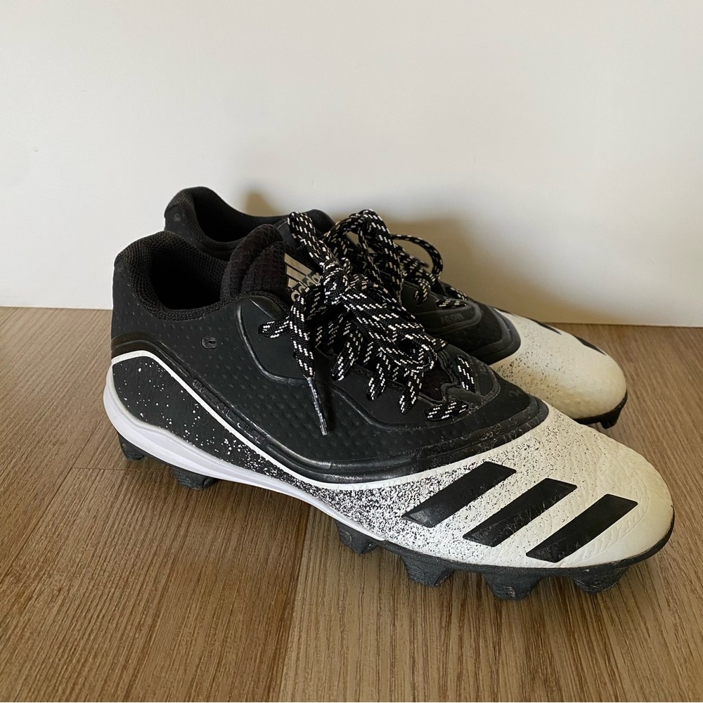 Adidas black and white baseball cleats